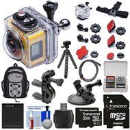 Kodak PixPro SP360 Wi-Fi HD Video Action Camera Camcorder - Aqua Sport Pack + Bike &amp; Suction Cup Mounts + 64GBs...