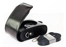 CEARI PU Leather DSLR Camera Case Bag with Neck Shoulder Strap for Panasonic Lumix DMC-ZS30 DMC-ZS35 DMC-ZS40... N5