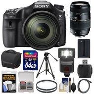 Sony Alpha A77 II Wi-Fi Digital SLR Camera &amp; 16-50mm Lens with 70-300mm Lens + 64GB Card + Battery + Case + Tripod...