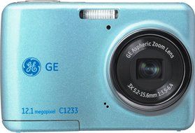 GE C1233 12MP Digital Camera with 3X Optical Zoom and 2.4 Inch LCD with Auto Brightness (blue)
