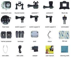 Boblov AT-30 Full HD 4K@30fps 1080P@60fps 173 Degree Wide Angle 16MP WiFi Sports Action Camera DVR (Black) N12