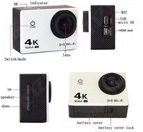 Boblov AT-30 Full HD 4K@30fps 1080P@60fps 173 Degree Wide Angle 16MP WiFi Sports Action Camera DVR (Black) N15