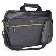 Eddie Bauer Canvas Padded Laptop Case w/Shoulder Strap - Fits up to 16 Notebooks Motion Systems EBCANSLIM16-BLK...
