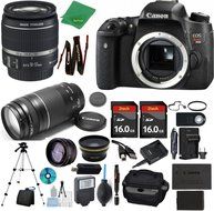 Canon Rebel T6S Camera + 18-55mm IS STM + 75-300mm III + 2pcs 16GB Memory + Case + Memory Reader + Tripod + Starter...