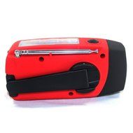 Foxnovo Portable Emergency Solar Powered AMFM Radio 3-LEDs Flashlight Cellphone Charger (Red 1) N10