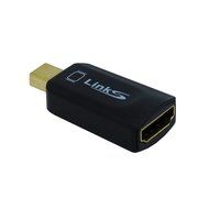 LinkS smallest Mini DisplayPort | Thunderbolt to HDMI Male to Female Adapter in black N9