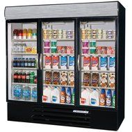 Beverage-Air MMF72-5-B-EL MarketMax 75" Three Section Glass Door Reach-In Merchandiser Freezer with LED Lighting...