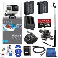 Gopro Hero 4 Silver Classic 12 Piece Bundle Includes: Go Pro Hero4 Silver + 2 Batteries + 32 GB Memory Card +...