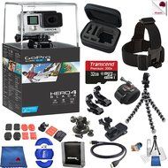 Gopro Hero 4 Black 15 Piece Discover Bundle Includes: Go Pro Hero4 Black + Case + Flexible Tripod + Head Strap...