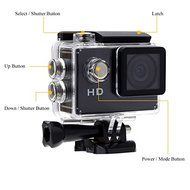 HD Sports Action Camera 120&deg;2G2P Wide-angle Lens USB2.0 Waterproof Housing and Accessories(11 Items) black N2