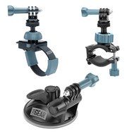 Extreme Sports Action Camera Mount Bundle with Included Suction Cup , Handlebar and Zip Mount by USA Gear - Works... N4