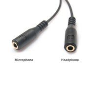 HTTX 3.5mm Male to Female Headset Splitter Adapter for Headphones With Two separate Headphone / Microphone plugs... N3