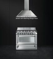 Smeg TRU36GGX 36" Victoria Series Gas Freestanding Range with 5 Burners, in Stainless Steel N2