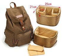 Angelstormy Canvas SLR DSLR Camera Shoulder Bag with Waterproof Rain Cover Backpack For Sony Canon Nikon Olympus... N5