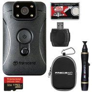 Transcend DrivePro Body 10 1080p HD Video Camera Camcorder with 32GB Card + Case + Lenspen + Kit N2