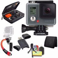 GoPro HERO Action Camera + Steadicam Curve for GoPro HERO Action Cameras (Red) + Case for GoPro HERO4 and GoPro...