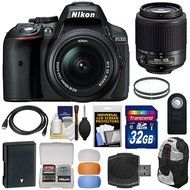 Nikon D5300 Digital SLR Camera &amp; 18-55mm G DX II AF-S Zoom (Black) with 55-200mm DX AF-S Lens + 32GB Card + Battery... N2