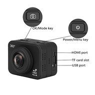 360 Degree Panoramic Action Camera - 30m Waterproof Case, 1080P, 180 Degree Fish Eye Lens, 6 Shooting Modes, WiFi... N2