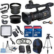 Canon XF305 HD Professional Camcorder with 2pc 32GB High Speed Memory Cards + Wideangle Lens + Telephoto Lens... N5