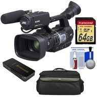 JVC GY-HM620U ProHD Professional Mobile News Camcorder with Microphone + 64GB Card + Case + Reader + Kit N4