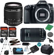 Canon EOS 80D Camera with 18-55mm IS STM Lens + 55-250mm STM + 2pcs 16GB Memory Card + Camera Case + Memory Reader...