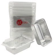 Aluminum Foil Mini-Loaf Bread Bake Pan Small Pan for Baking w/Clear Lid 20 Sets N3