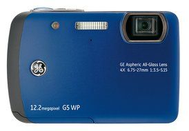GE G5WP 12MP Waterproof Digital Camera with 4X Optical Zoom and 2.7-Inch LCD with Auto Brightness (Ocean Blue) N2