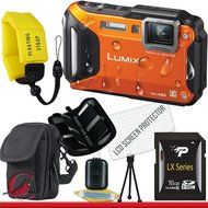 Panasonic Lumix DMC-TS5 Digital Camera (Orange) 16GB Package