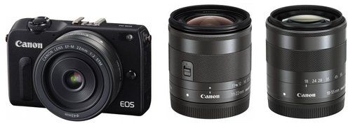 Canon mirror-less SLR camera EOS M2 triple lens kit (Black) EF-M18-55mm F3.5-5.6 IS STM EF-M22mm F2 STM EF-M11... N5