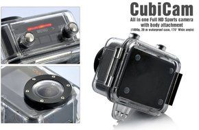 Cubicam 1080p HD camcorders- 5MP, 20m Waterproof Digital Sports Camera with Body Strap &amp; Mount Accessory Kit N5