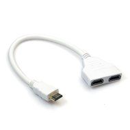 GBSELL HDMI 1 to 2 Split Double Signal Adapter Convert Cable for Video TV HDTV White N2