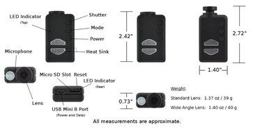 Wide Angle Mobius ActionCam HD Camera (V3 / 820 mAh / Lens C2 / 8GB) N2