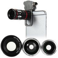 LiKee Excelvan Wide Angle Macro Telephoto 4-in-1 Universal Cat Clamp Fish Eye for iPhone iPad Samsung and Most... N4