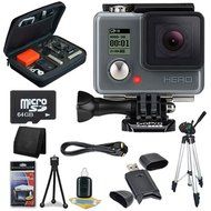 GoPro HERO Action Camera 64GB microSDXC Class 10 Memory Card + Micro HDMI Cable + Custom GoPro Case for GoPro...