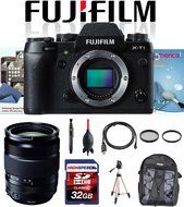 Fujifilm X-T1 Black (Body), Fujifilm XF 18-135mm F3.5-5.6 OIS WR Zoom Lens w/ Tripod, 32GB Deluxe Kit N2