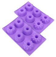 Bekith 6 Cavity Silicone Fancy Bundt Cake, Muffin Cups, Coffee Cake, Cupcake, Brownie and Cornbread Mold, Set...
