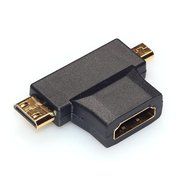 GBSELL 3 in 1 HDMI Female to Mini HDMI Male + Micro HDMI Male Adapter Connector N2