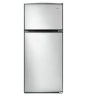 Monochromatic Stainless Steel Whirlpool 28&quot; Wide Top-freezer REF... N2