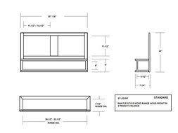 Mantel Style Range Hood Front by Castlewood - 30", Maple