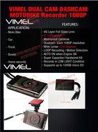 Vimel Motorbike Twin Camera Lens Motorcycle Dual Dash Car Waterproof Hardwired Truck K1S N4