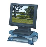Fellowes(R) LCD Monitor Riser, Translucent Graphite Top With Platinum Base