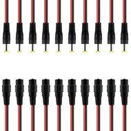 Boundto&reg; new 10pack 10 inch(30cm)2.1 x 5.5mm DC Power Pigtail MALE+2.1 x 5.5mm DC Power Pigtail Female N3