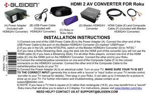HDMI to 3RCA Composite AV Converter for Roku [Roku 2, Roku 3, Roku 4, Roku Express, Roku Ultra, Roku Premiere,...