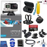 Gopro Hero 4 Silver 14 Piece On The Move Bundle Includes: Go Pro Hero4 Silver + Case + Floaty Bobber + Chest Strap...