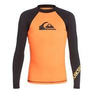 Quiksilver Boys All Time Long-Sleeve Rash Guard Suit, Navy Blazer/Mandarin, Sz. Small_10 N3