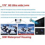 H9 2.0 Inch 170 Degree 6g Ultra-wide Angle Lens 4k Ultra-hd 30-meter Waterproof Wi-fi Sports Diving Camera, with... N6