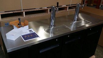 72" Beer Keg Dispenser Kegerator Refrigerator w/ Stainless Top + 2 Taps! &hellip; N2