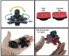 Rec-mounts Rotary Self-adhesive Mount [Adhesive Curve + Adhesive Flat Mount ] [Rec-b51-t1-gp] for Hero4 Hero3+... N3