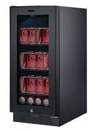 Whynter BBR-801BG Built-in Glass 80-Can Capacity Beverage Refrigerator, 3.4 cu. ft., Black N3