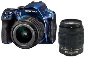 Pentax K-30 Weather-Sealed 16MP CMOS Digital SLR Dual Lens Kit, 18-55mm and 50-200mm (Blue) (OLD MODEL)